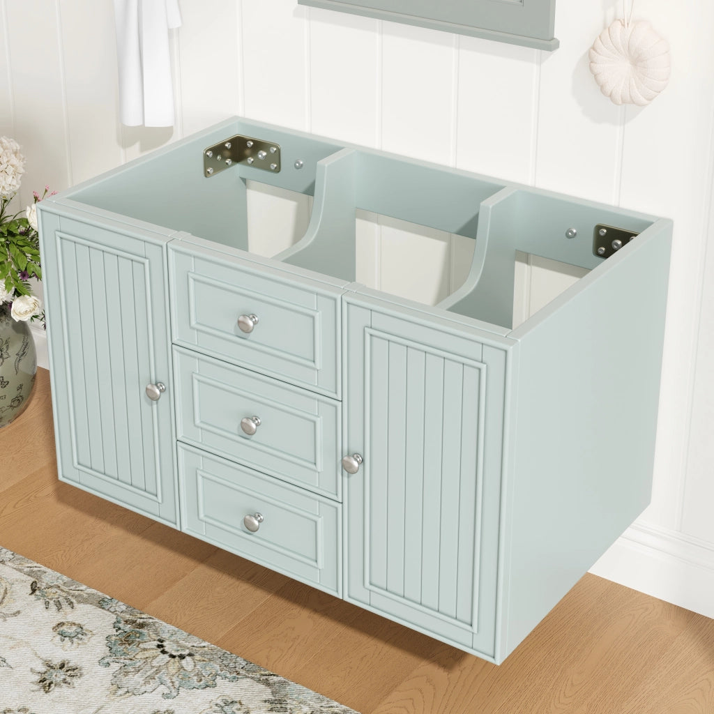 MOBILE BAGNO SOSPESO 78,5x46x46,8 cm Verde in MDF e Metallo