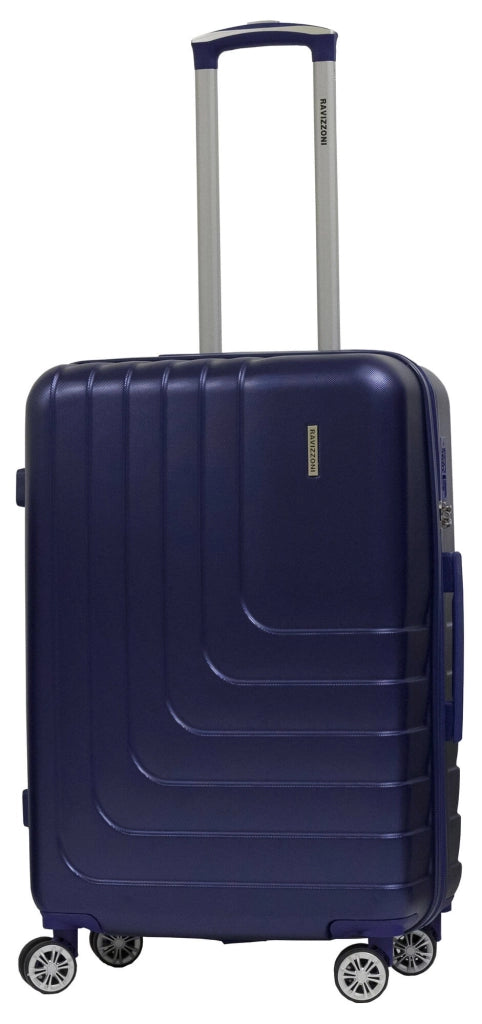 Set 3 Valigie Trolley Rigide in ABS 4 Ruote TSA Ravizzoni Titanio Blu
