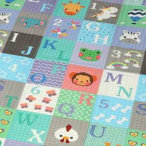 Tappeto per Bambini 0-3 Anni con Numeri e Lettere e Superficie Impermeabile 176,5x148x1 cm in XPE Multicolore