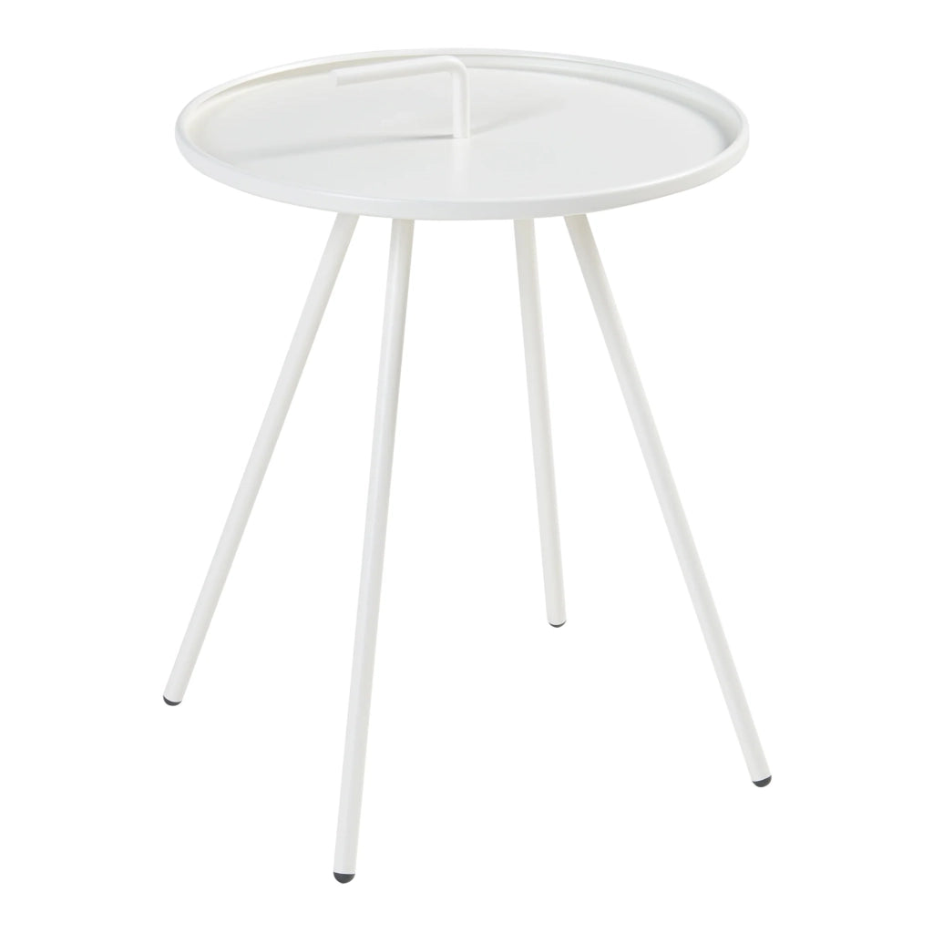 Tavolino da giardino in acciaio 55 x 42 cm bianco 03_0010902