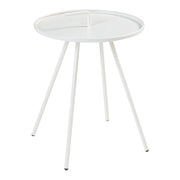 Tavolino da giardino in acciaio 55 x 42 cm bianco 03_0010902