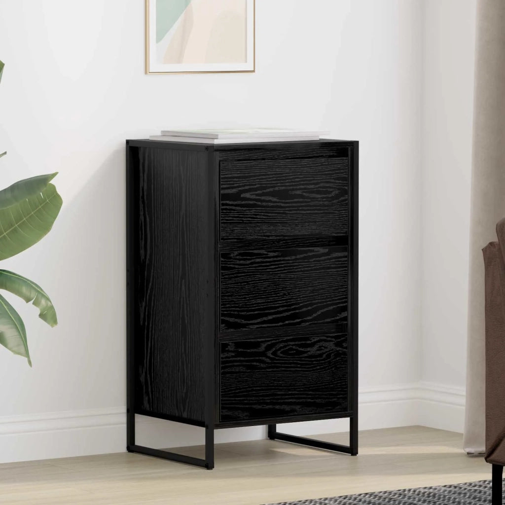 Credenza-Buffet-Armadio da cucina Rovere Nero 42 x 36 x 75.5 cm Legno multistrato