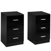 Set di 2 schedari con 3 cassetti sotto la scrivania, Armadietto in legno durevole per casa Nero-Armadi da ufficio