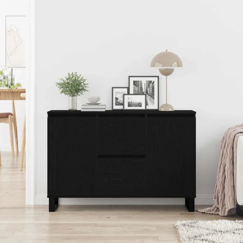 Credenza Rovere Nero 101,5 x 35 x 70 cm Legno multistrato 862935