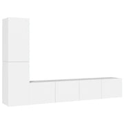 Set di Mobili Porta TV 4 pz | Armadietto TV | Mobile Porta TV Bianco in Legno Multistrato