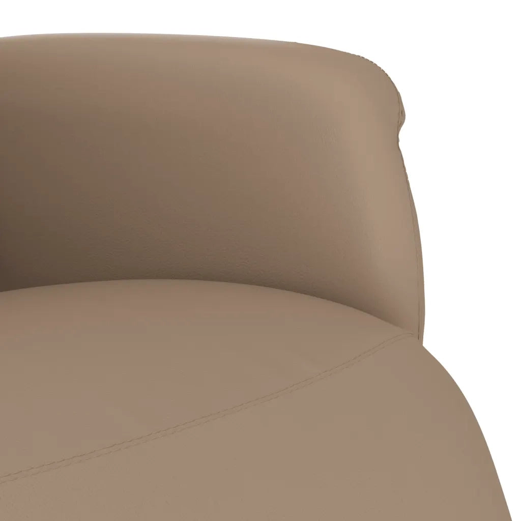 Divano Sedia-Poltrona Reclinabile con Poggiapiedi Cappuccino in Similpelle 730219