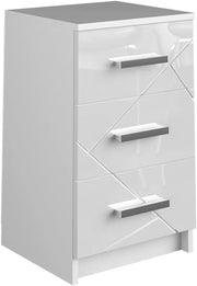 Comodini camera da letto Irma, Bianco, 35.5 x 66 cm, adatto per il posizionamento laterale accanto a letti boxspring