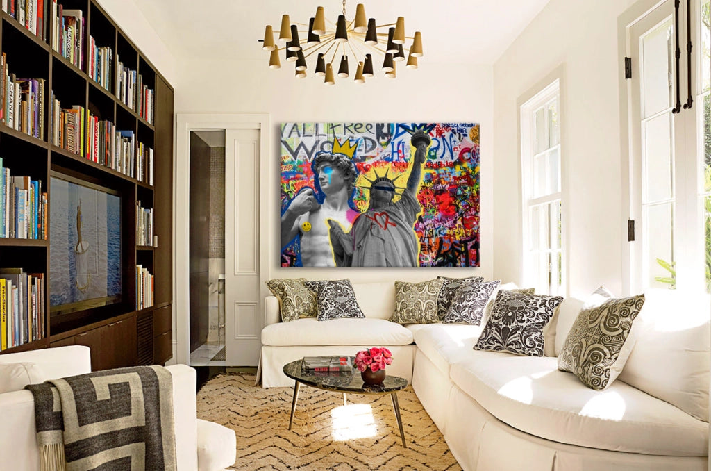Libertygrunge -  Quadro Canvas Contemporaneo su telaio in legno Misura: 100x140 cm