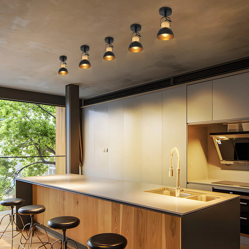 ZMH Faretto da soffitto 1 fiamma retro E27 industriali per corridoio cucina