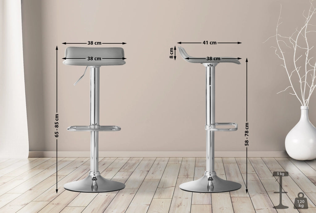 Sgabello bar Dyn in similpelle grigio