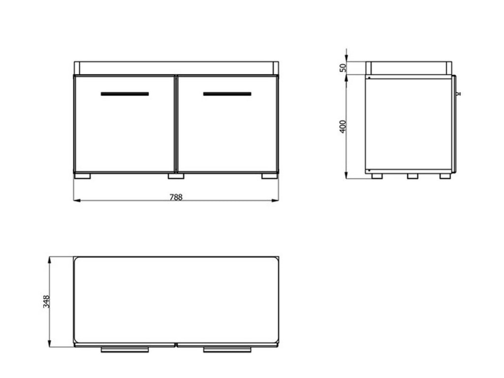 Cannole, Mobile da Ingresso un Ripiano, 79x35x45h cm Bianco