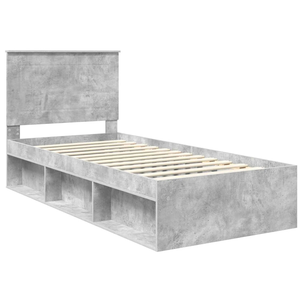 Struttura del letto Grigio Concretè 75 x 190 cm Pino massello