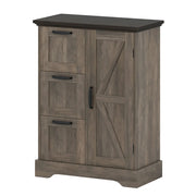 Armadio indipendente 60 x 30 x 80 cm con 3 pratici cassetti stile rustico MDF grigio 20_0017298