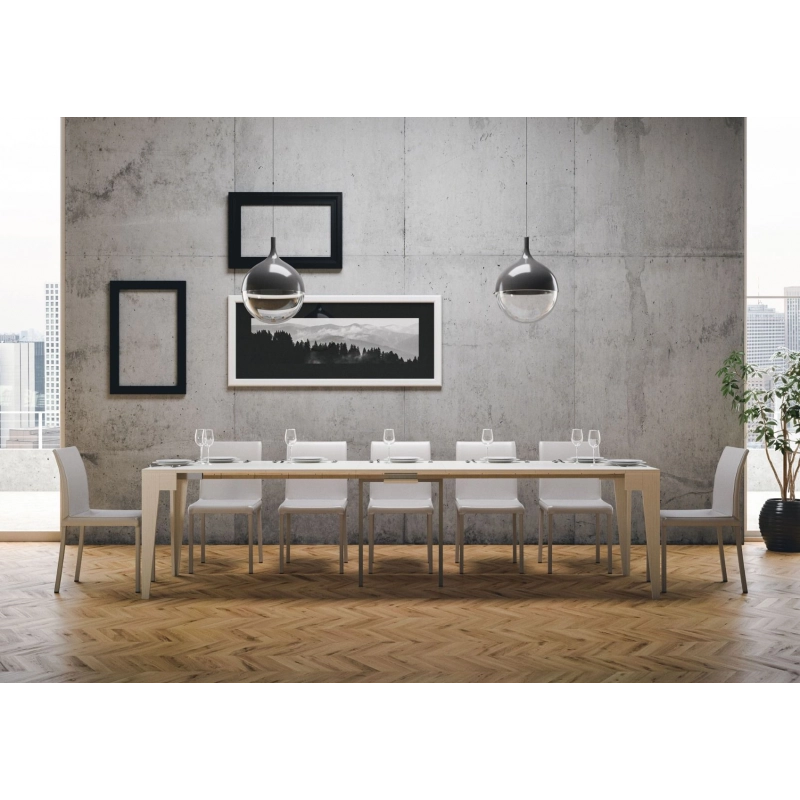 Consolle allungabile 90x42/302 cm Isotta - Bianco Frassino