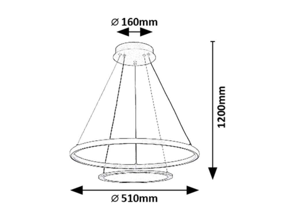 Lampadario LED nero rotondo dimmer 42W Rabalux Jasero