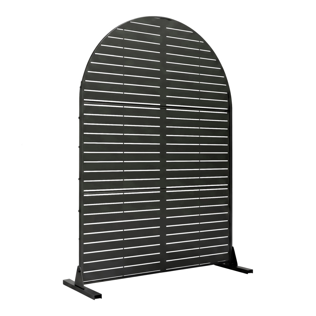 Pannello Divisorio Nodepp Paravento Arcuato in Acciaio 180 x 90 cm - Nero casa.pro