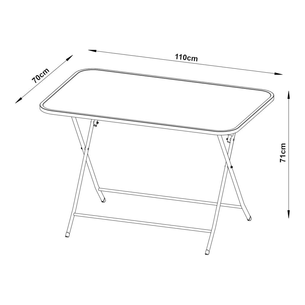 Tavolo da giardino pieghevole 110 x 70 x 71 cm acciaio laccato bianco 03_0011033
