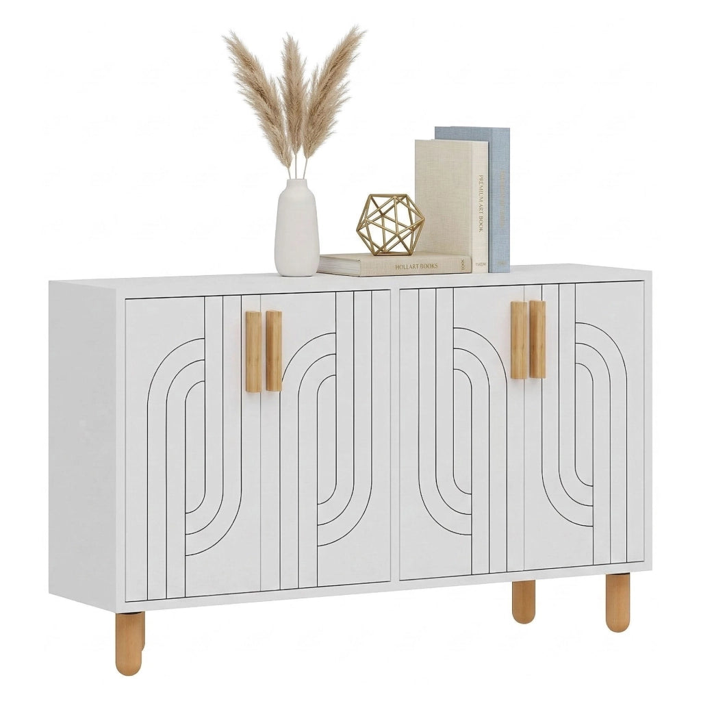 Madia Venerina, Credenza 2 Ripiani, 120x30x74h cm Bianco