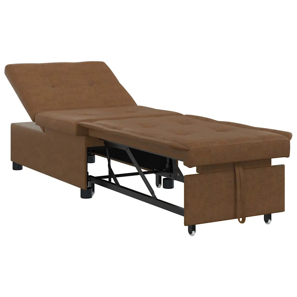 vidaXL Divano Letto Marrone 67 x 194 x 38 cm