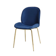 Set di 2 sedie Charlize in velluto blu e ottone