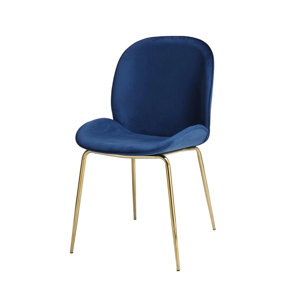 Set di 2 sedie Charlize in velluto blu e ottone