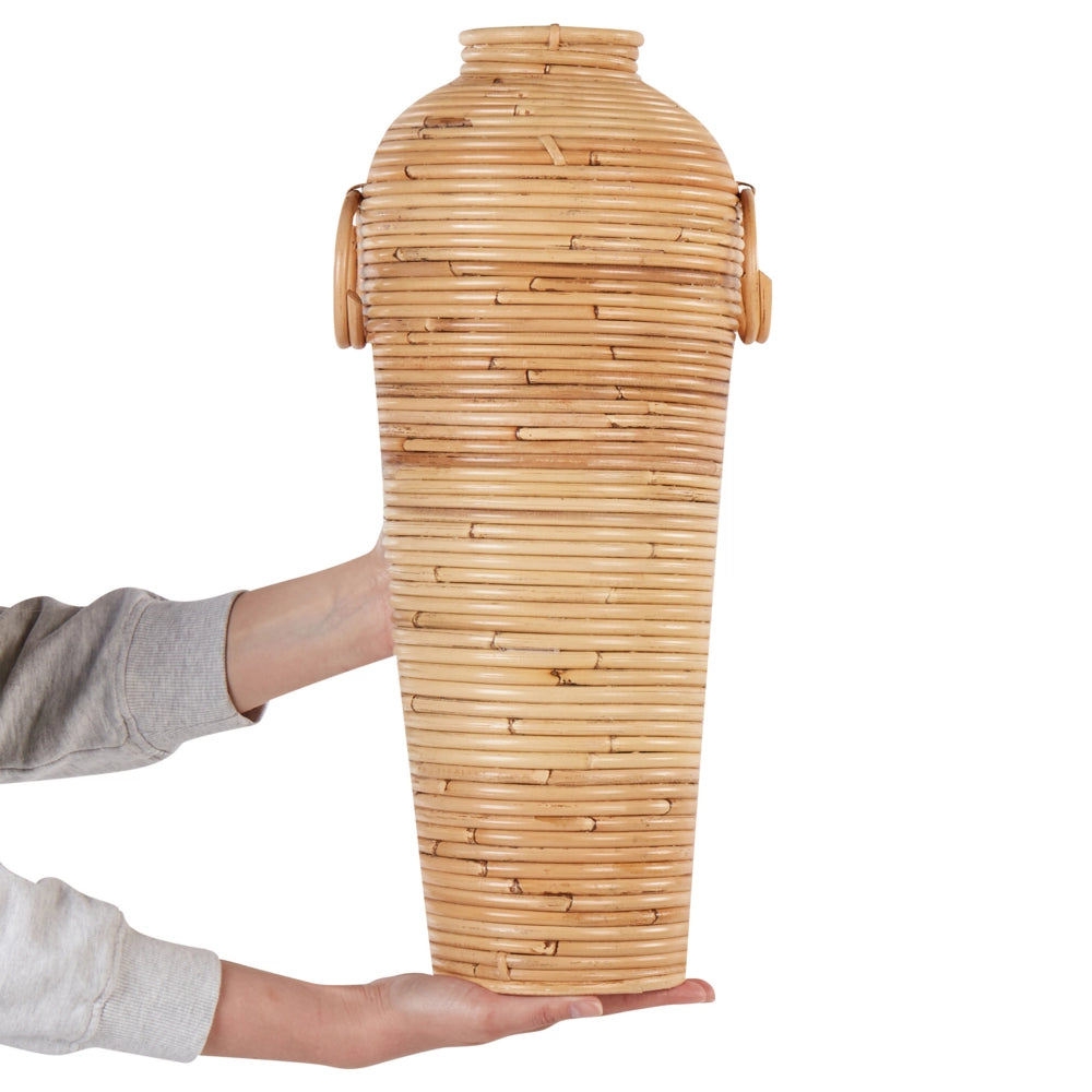Vaso decorativo in rattan naturale da 50 cm in stile rustico Boho Home Decor