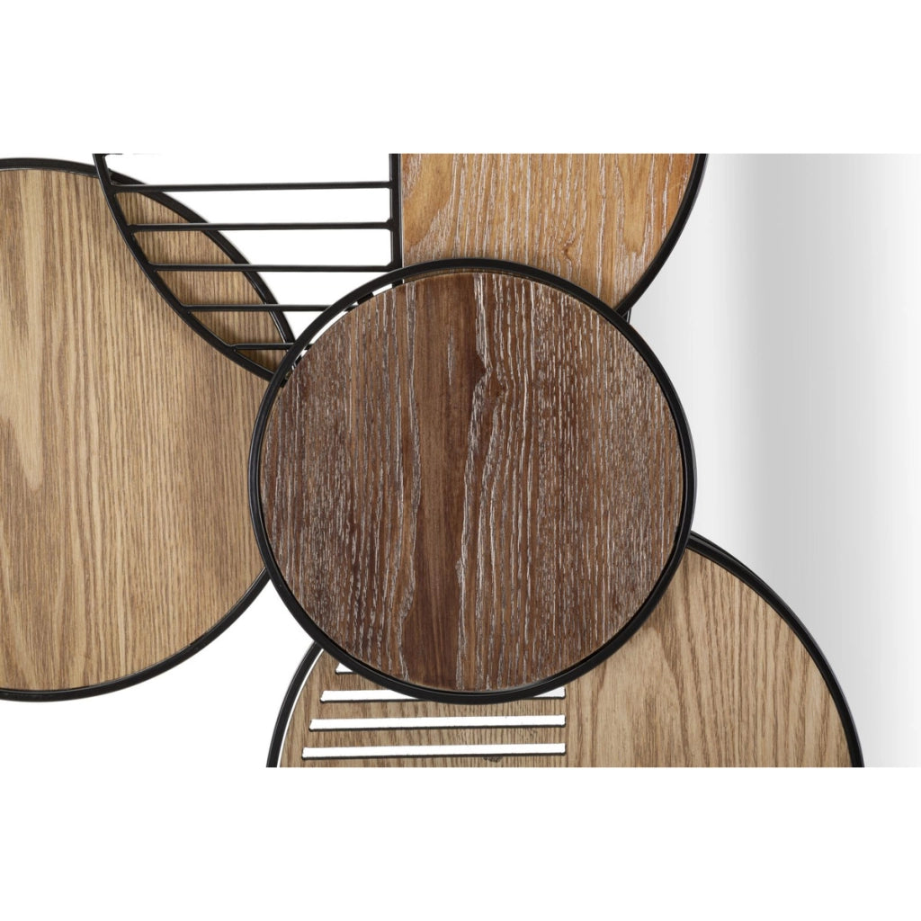 Specchio da parete Woody orizzontale in ferro e legno