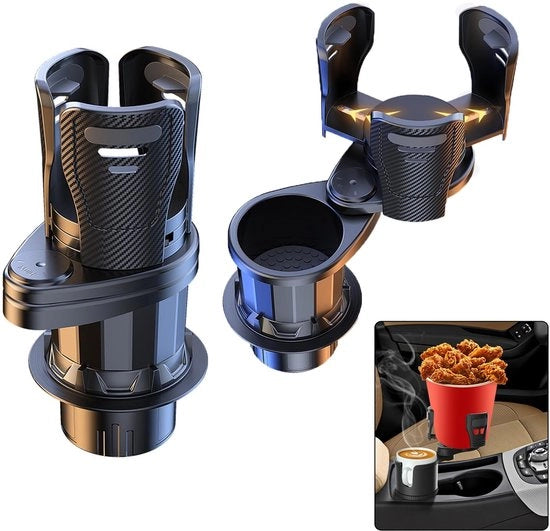 Supporto per bicchieri 2-in-1 regolabile - Bicchieriere automatico - Multifunzionale - Rotativo - Supporto universale per bicchieri - Altezza 19 cm