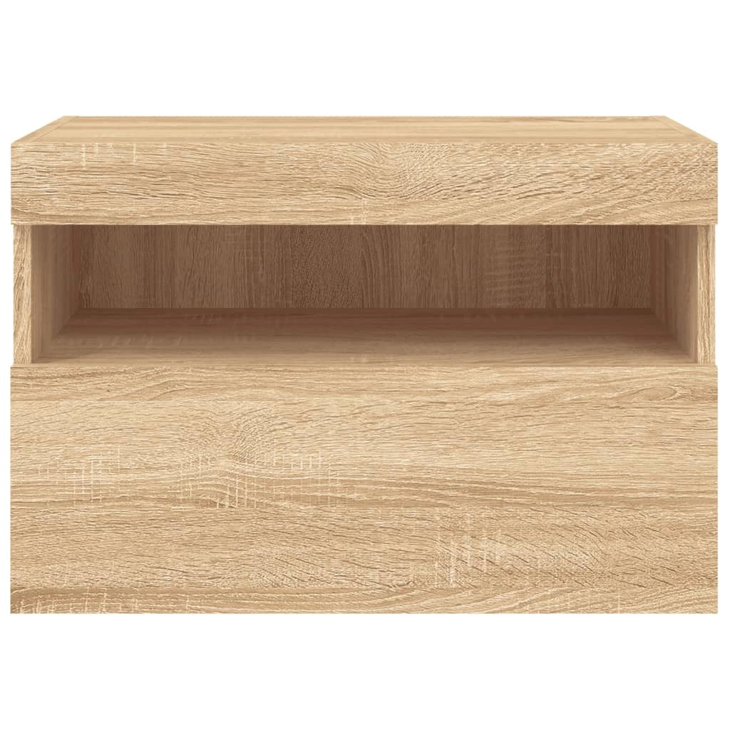 Mobile TV multimediale scaffale TV credenza mobile TV sala da pranzo soggiorno camera da letto a parete con luci LED rovere Sonoma 60 x 30 x 40 cm marrone 02_0028020