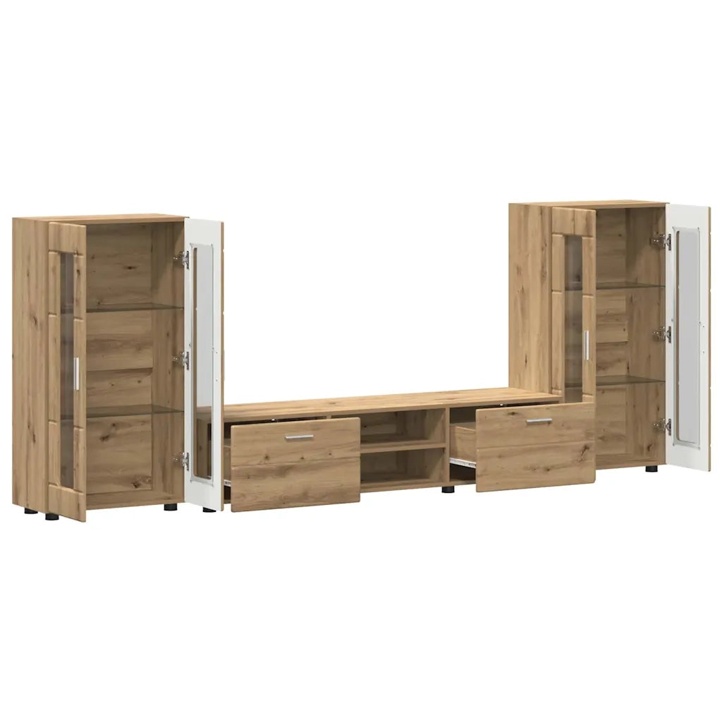 Set mobile TV FLORIN Rovere artigianale Legno multistrato