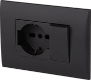 PLACCA PRECOMPOSTA 1 presa P40 + 1 deviat. 10A - col.nero - ELECTRALINE