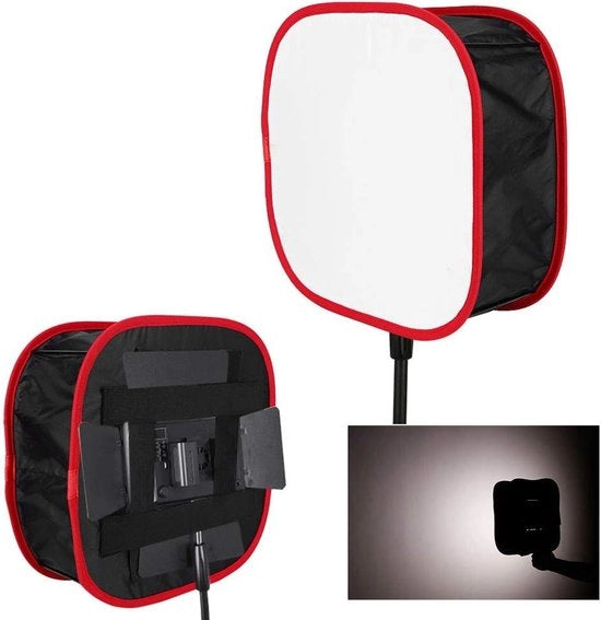 Kit di Box Soft Opportuna per Studio Fotografico con Riflettore Quadrato per Fotografia Studio e Esterna - Tessuti Polyester RGB, 4 Orecchioni - Autoritratti e Registrazioni Video