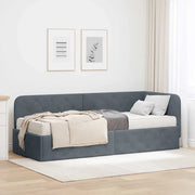 Cornice del letto ad angolo Grigio scuro 80 x 200 cm Velluto 3394063
