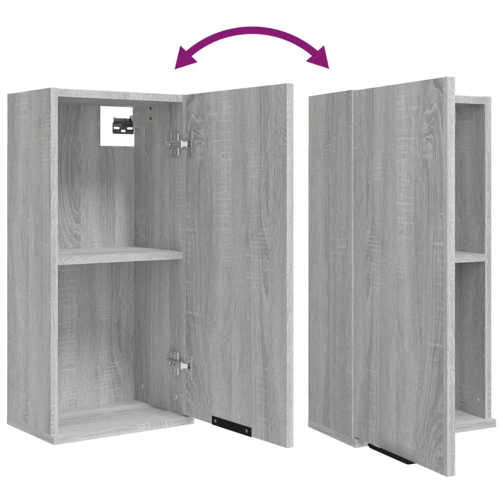 Set Mobili da Bagno 5 pz Grigio Sonoma in Legno Multistrato 3115858