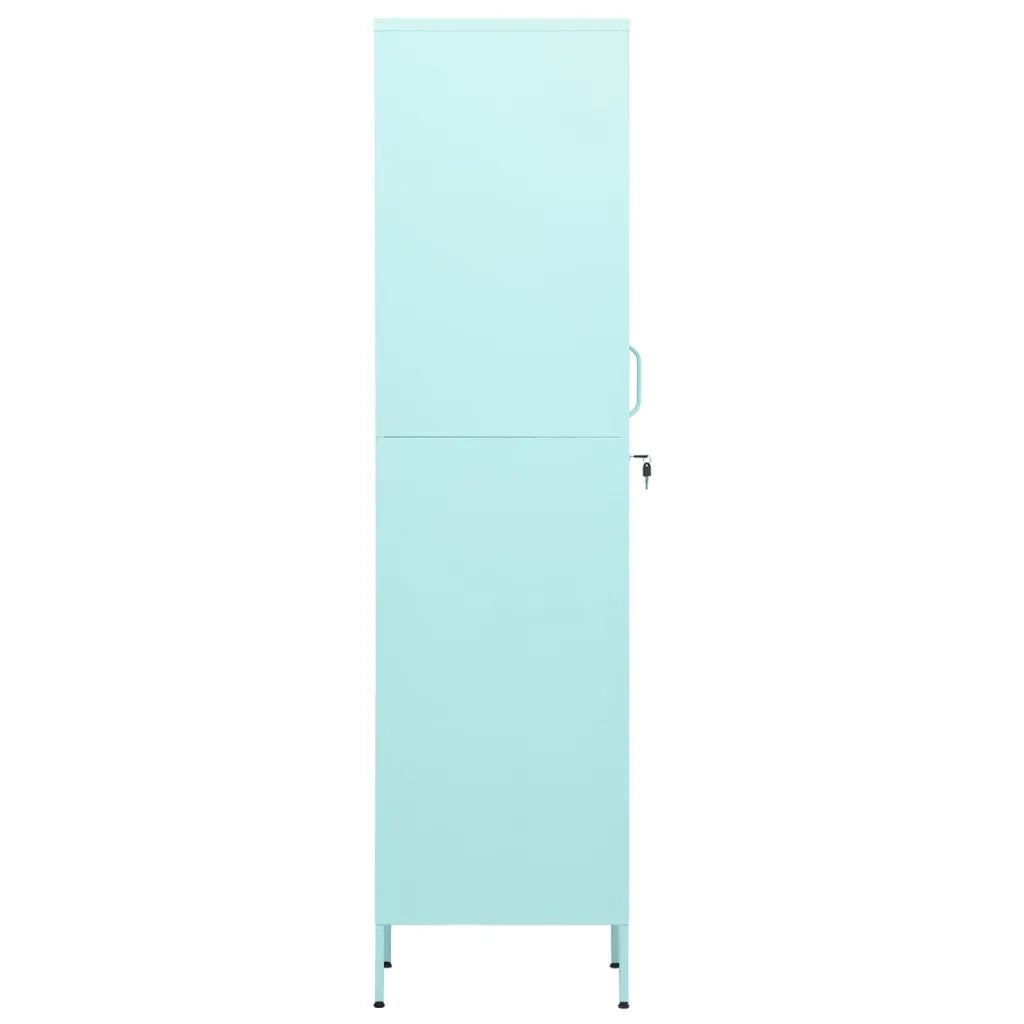Armadietto da ufficio dal design moderno dimensioni 35 x 46 x 180 cm con 4 ripiani regolabili in acciaio colore menta. Codice articolo: 02_0046890.