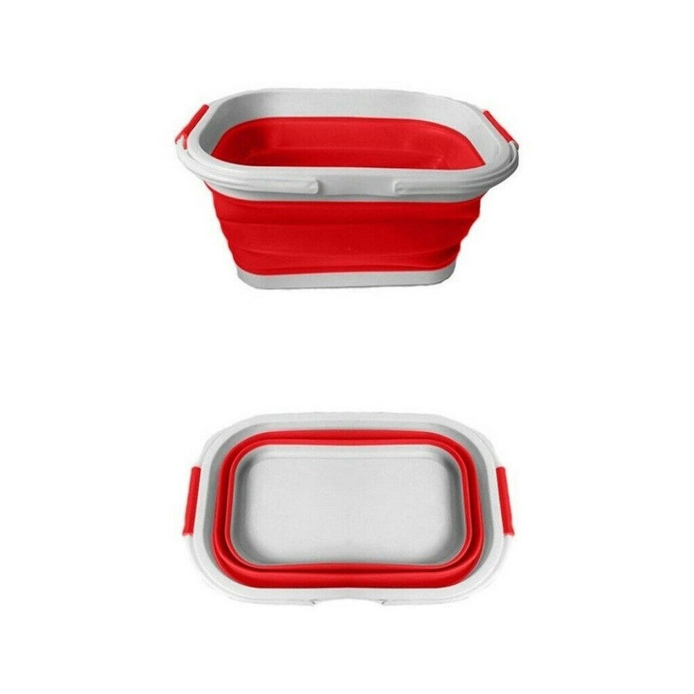 Trade Shop - Cesto Pieghevole In Silicone Multiuso Bagno Cucina Pic Nic Alimenti 38x27x19cm -