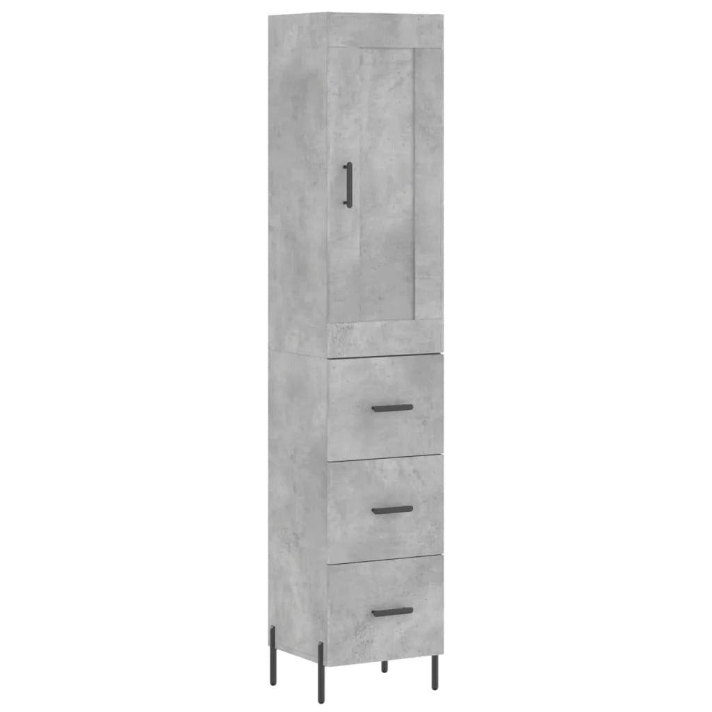 Buffet credenza cassettiera mobiletto mobile contenitore organizer cucina soggiorno salotto alto 34,5 x 34 x 180 cm legno ingegnerizzato grigio 02_0034387