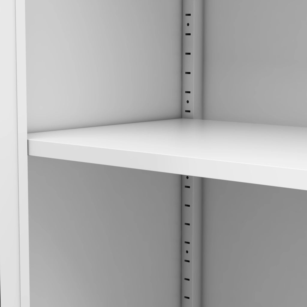 Mobile contenitore con 2 ripiani regolabili e ganci, per cucina e bagno, in metallo bianco, 88 × 70 × 35 cm