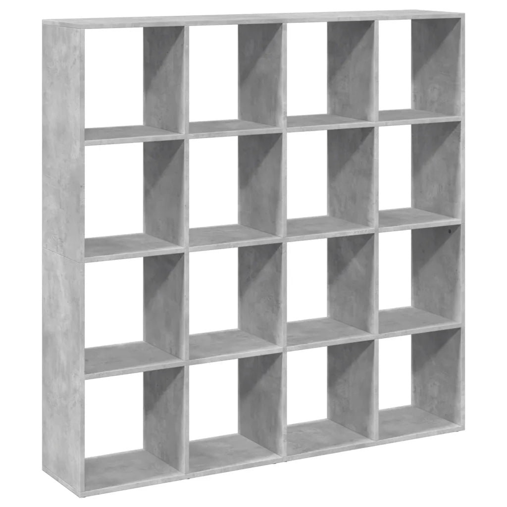 Libreria-Scaffale per Libri-Mobile di Stoccaggio Grigio Cemento 137,5x29x137,5 cm in Legno Multistrato