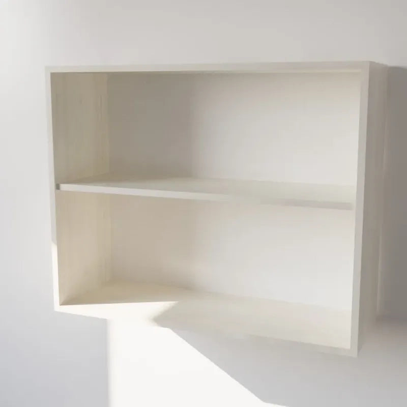 Pensile Cucina  in Legno Nobilitato Larice Bianco, Mobile Alto con 2 Ante, Pensile Componibile Moderno Made in Italy (H72XL90XP33cm)