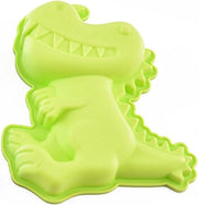 Forma di torta per bambini in silicone - forma di dinosauro verde - forma piatta per torta - forma 3D di animali divertenti - forma per torta per bambini - verde