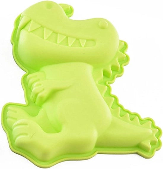Forma di torta per bambini in silicone - forma di dinosauro verde - forma piatta per torta - forma 3D di animali divertenti - forma per torta per bambini - verde