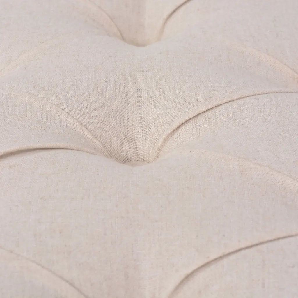 vidaXL Panca in Tessuto e Legno Massello 150x39,8x48 cm Bianco Crema