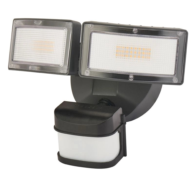 Faretto LED doppio 36W sensore PIR nero IP54 SU-MA