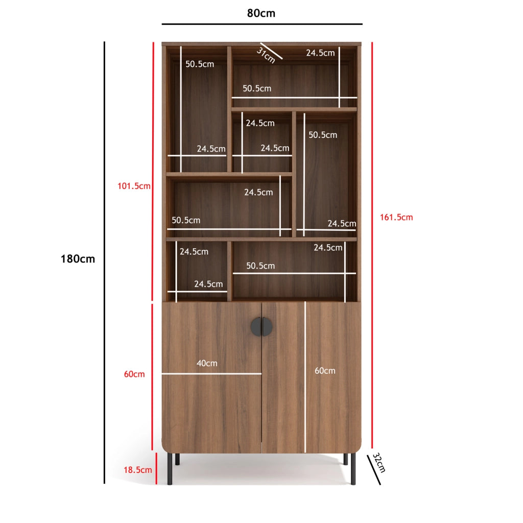 Scaffale contenitore Herdasa effetto noce 180×80×32