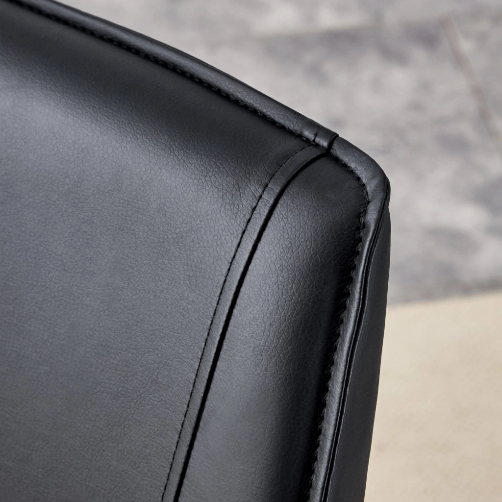 SEDIA Imbottita in PU Nero e Oro Set da 2 pezzi