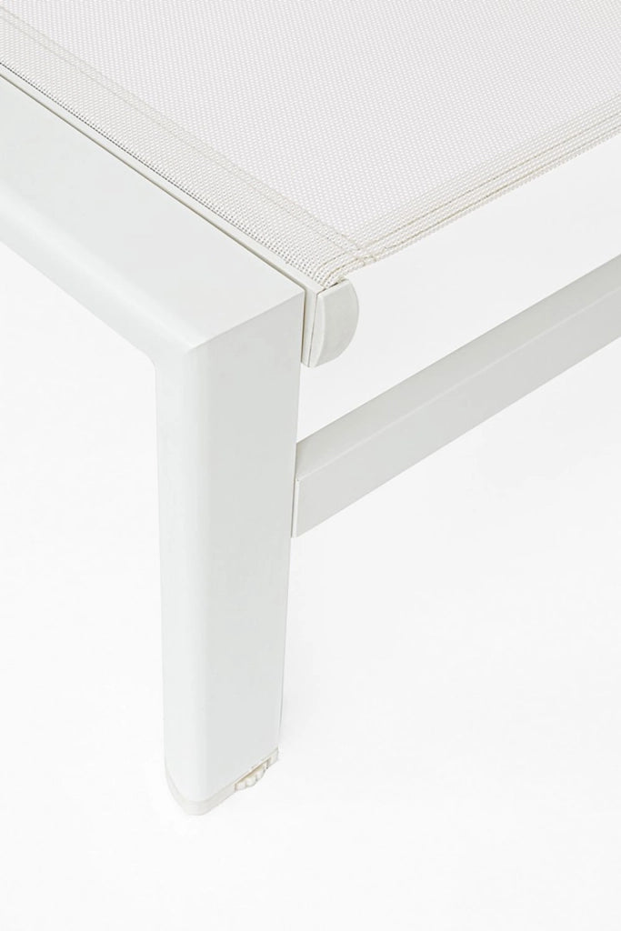 Lettino Prendisole da Esterno 74x200x98-32h cm Schienale a 4 Posizioni in Alluminio e Textilene Skipper Vapor