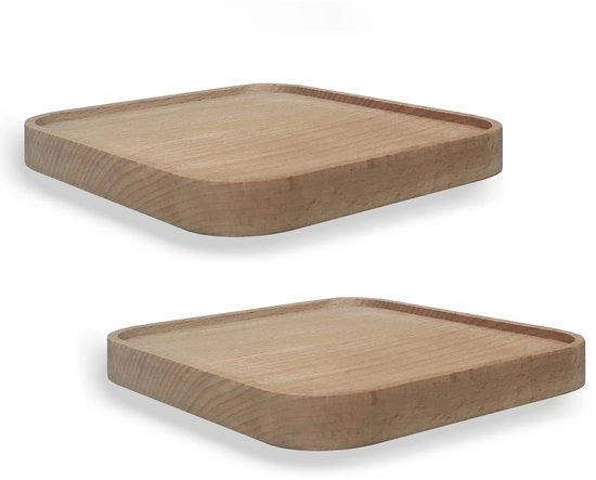 Set di decorazione per parete con 2 pannelli in legno quadrati da 18cm