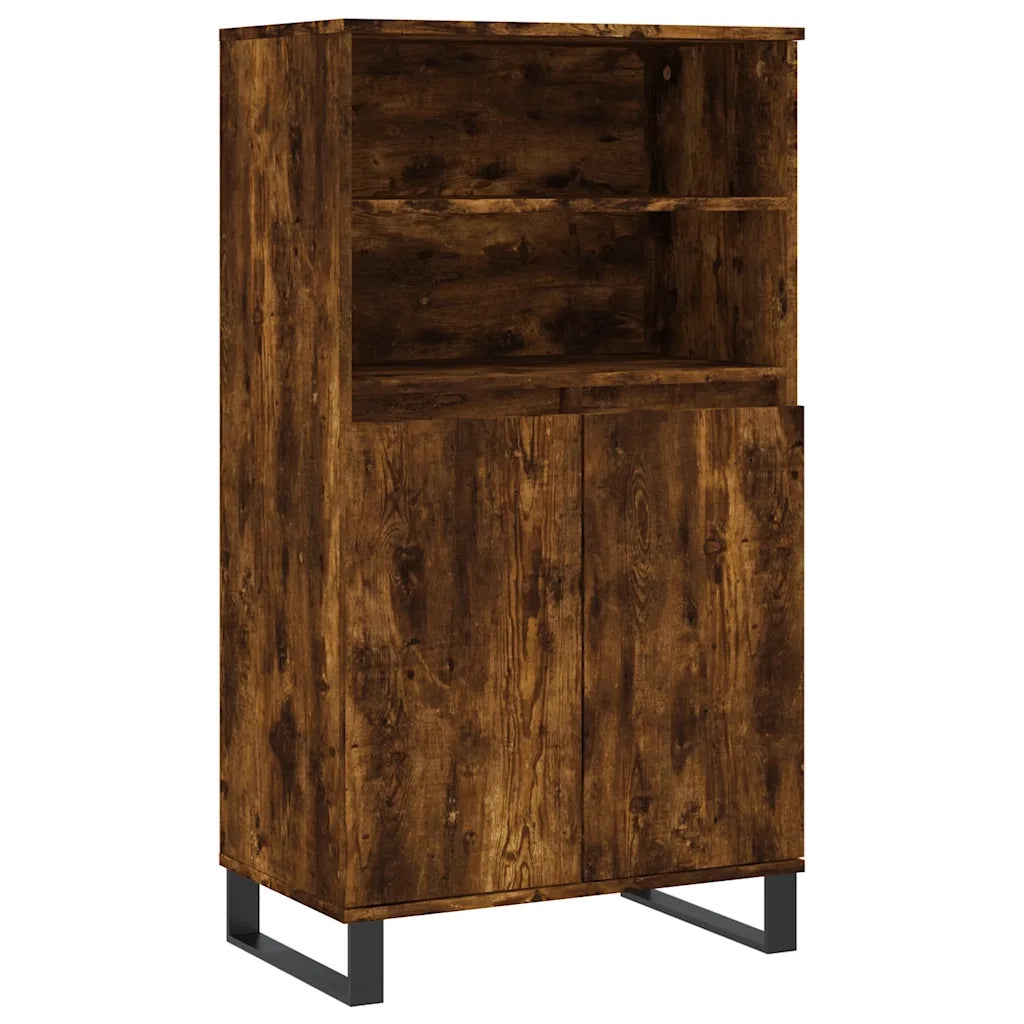 Credenza Rovere Fumo 60x36x110 cm in Legno Multistrato 831497