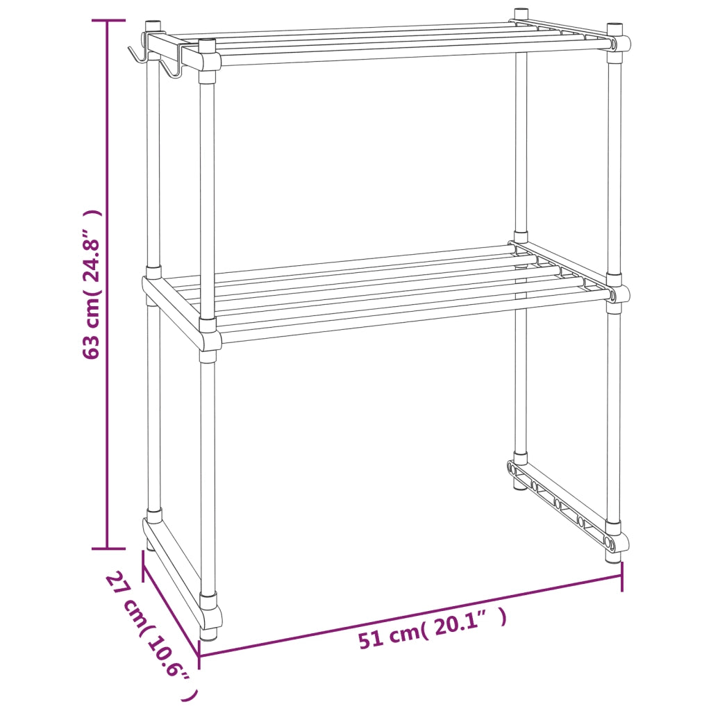 Ripiano per Microonde Bianco 51x27x63 cm in Alluminio CFW4273316